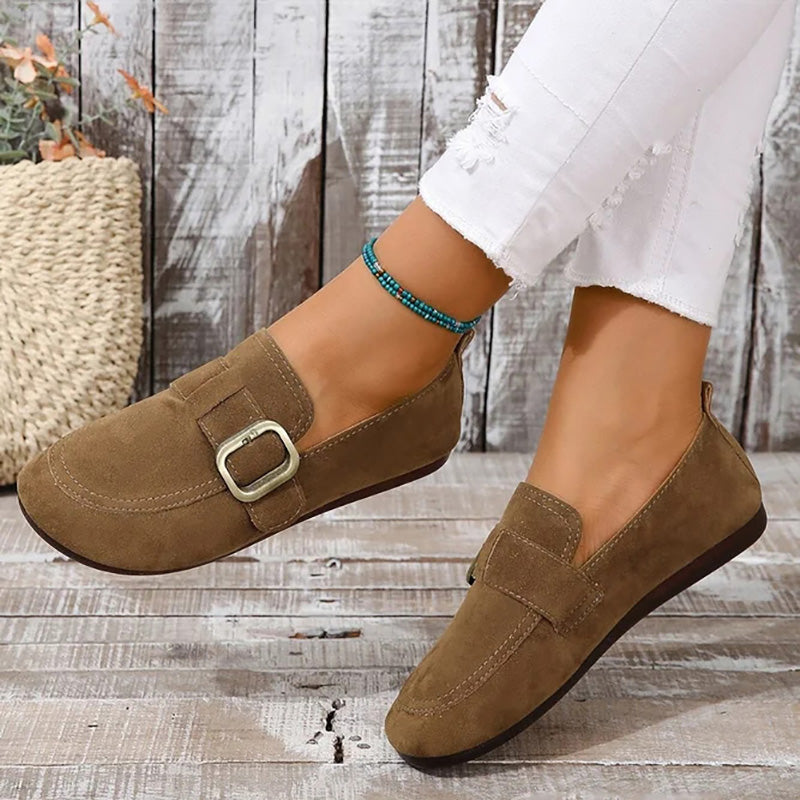Damen Slip-On-Schuhe aus Wildleder mit flachem Absatz Jully
