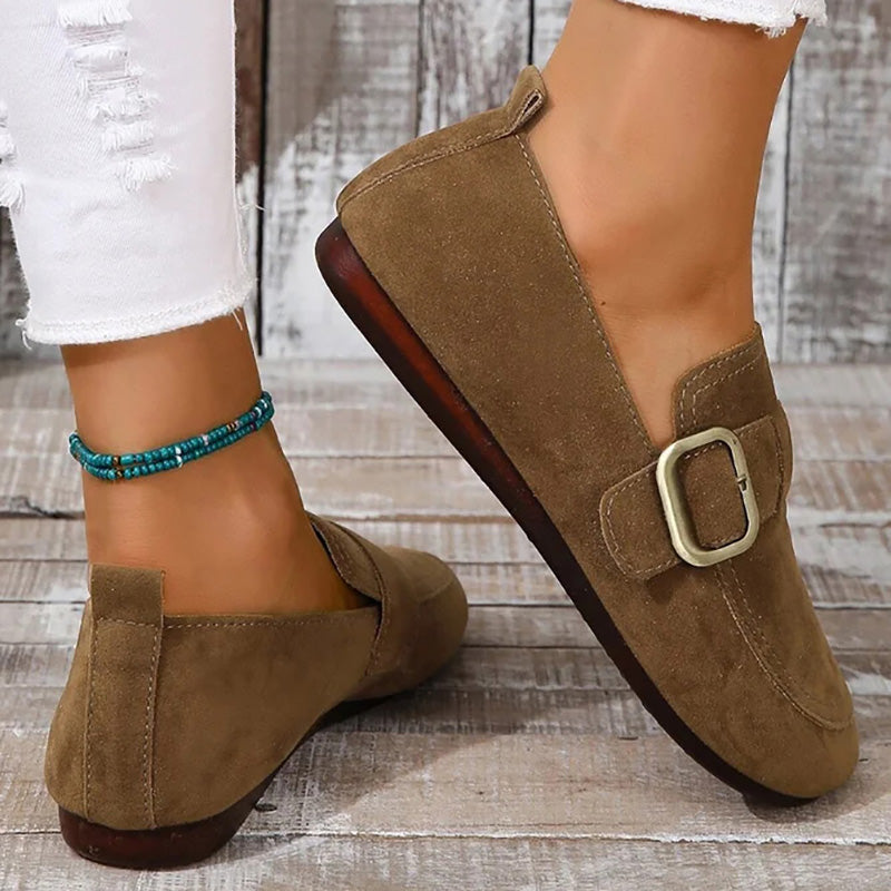 Damen Slip-On-Schuhe aus Wildleder mit flachem Absatz Jully