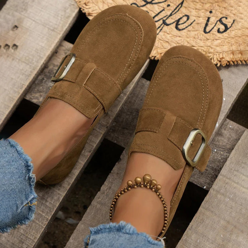 Damen Slip-On-Schuhe aus Wildleder mit flachem Absatz Jully