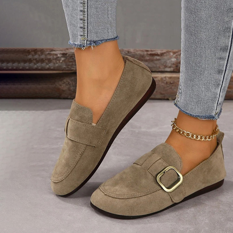 Damen Slip-On-Schuhe aus Wildleder mit flachem Absatz Jully