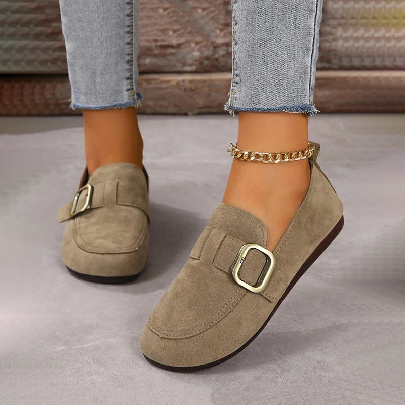 Damen Slip-On-Schuhe aus Wildleder mit flachem Absatz Jully