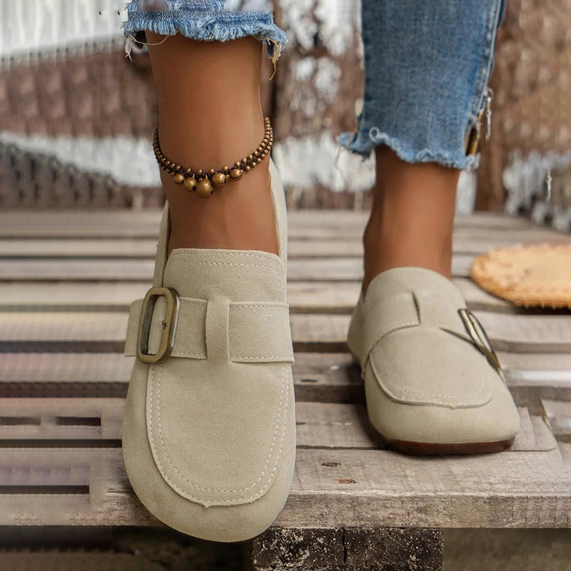 Damen Slip-On-Schuhe aus Wildleder mit flachem Absatz Jully