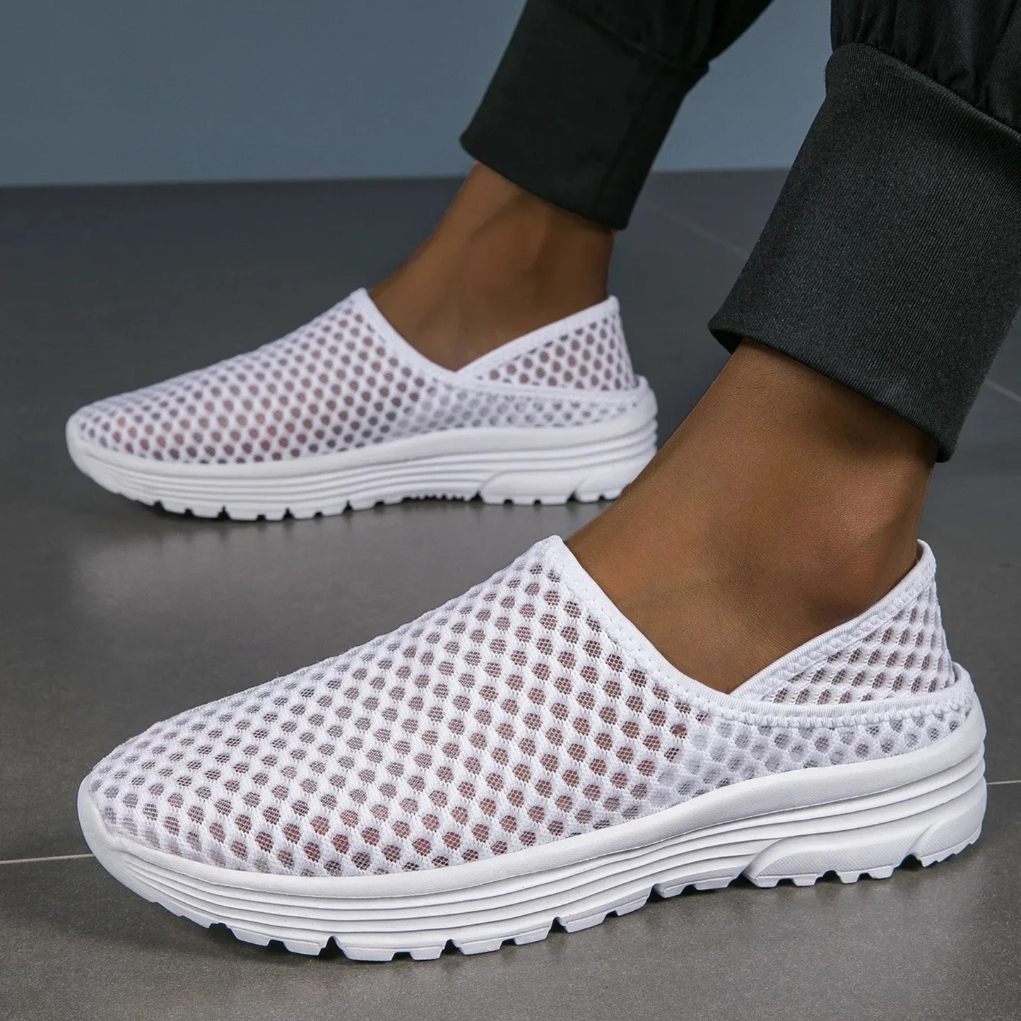 Damen Slip-On-Schuhe aus atmungsaktivem Mesh Jully