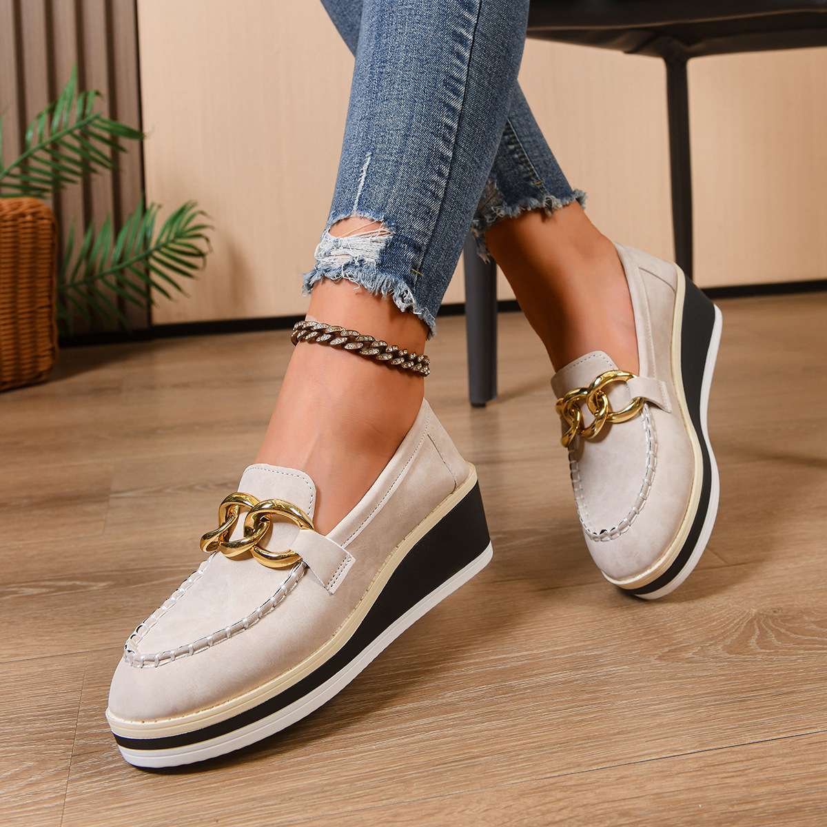 Damen Slip-On-Schuhe mit Gepolsterter Innensohle Jully