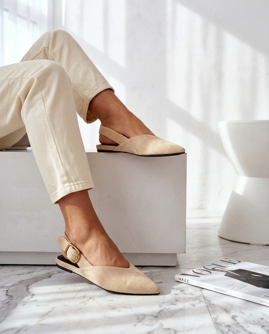 Damen Slip On Schuhe mit goldfarbener Schnalle Jully