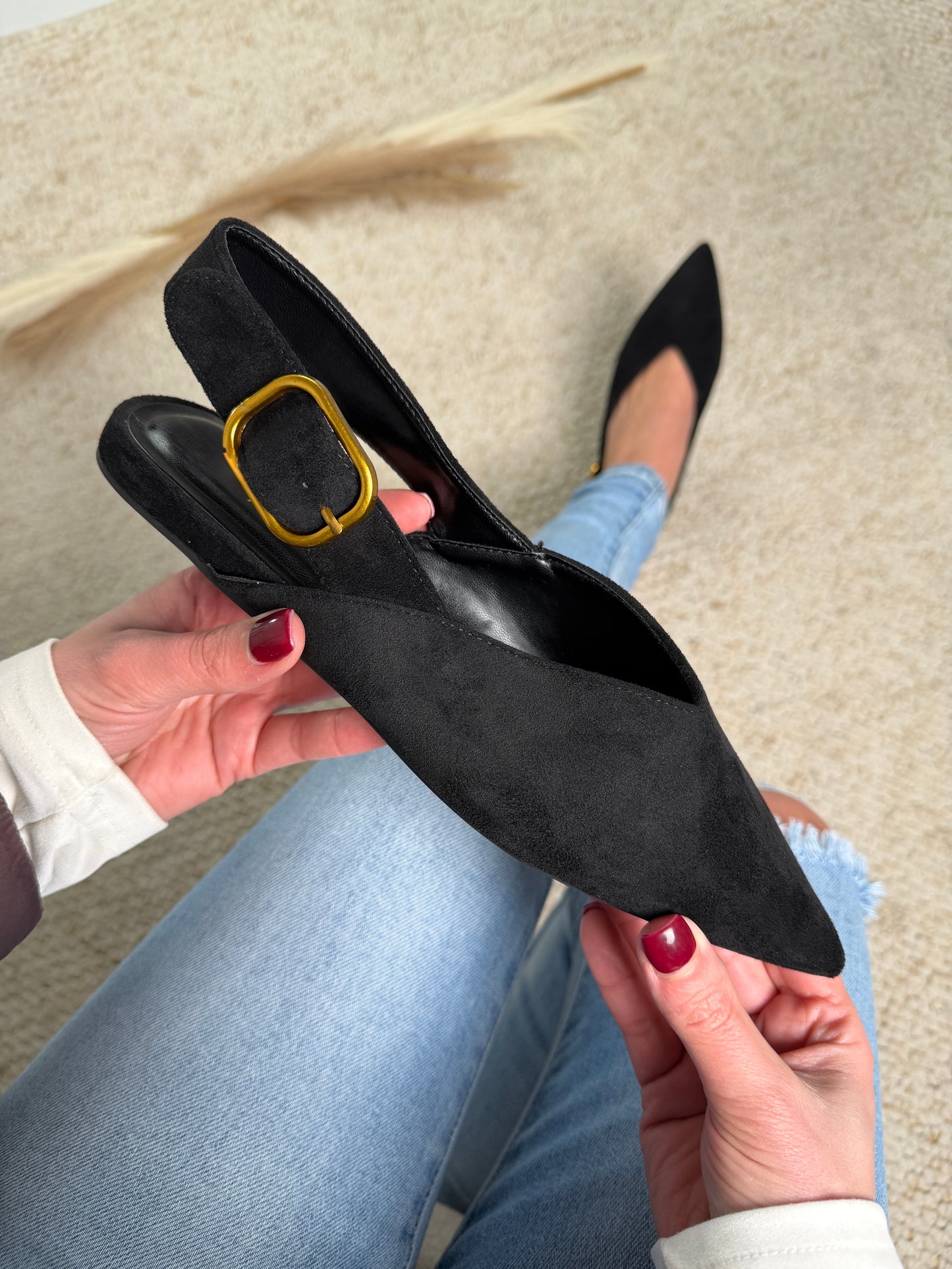 Damen Slip On Sneaker mit goldfarbener Schnalle Jully