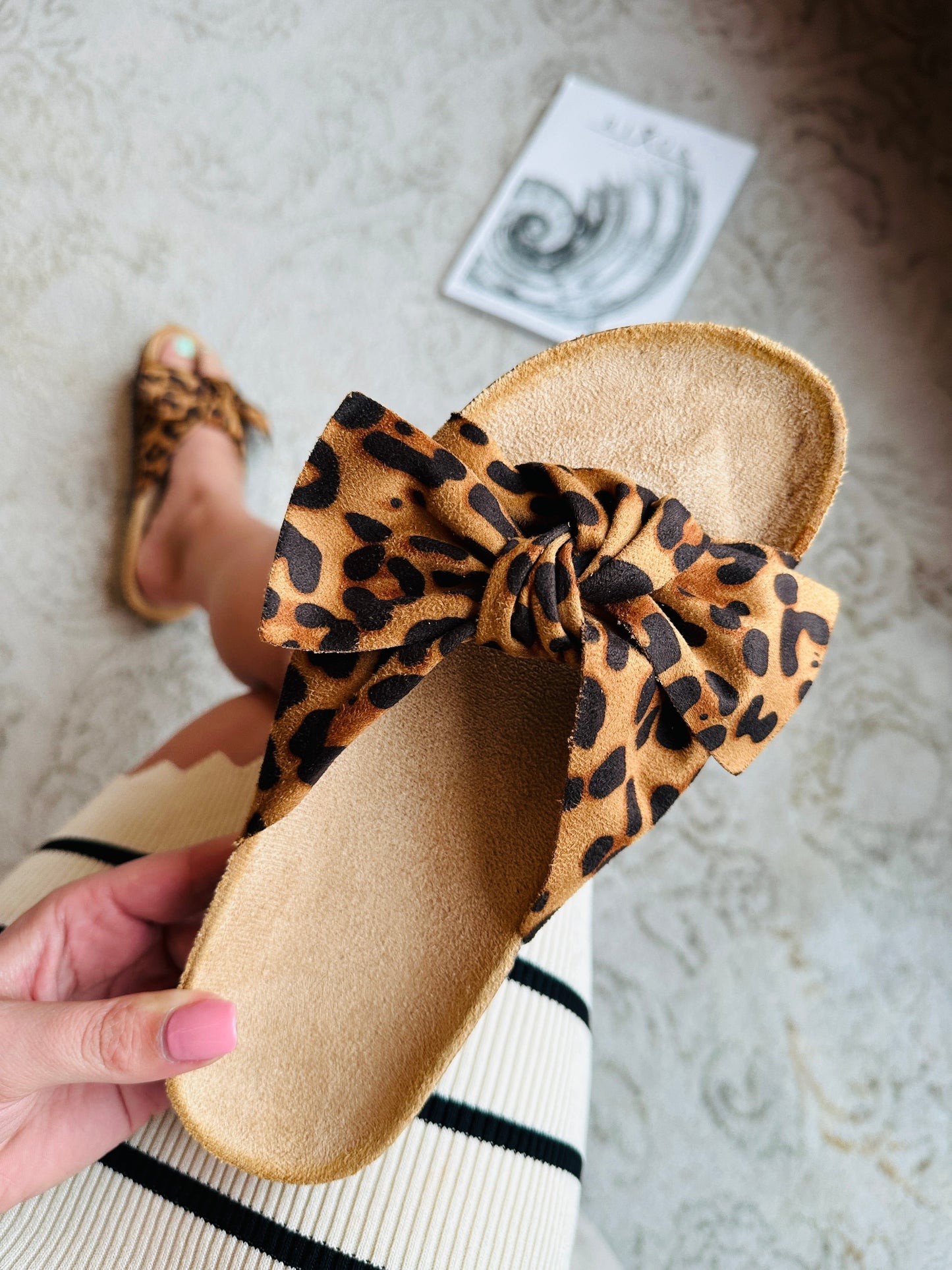 Damen Slipper mit Schleifendetail aus Kunstleder Jully