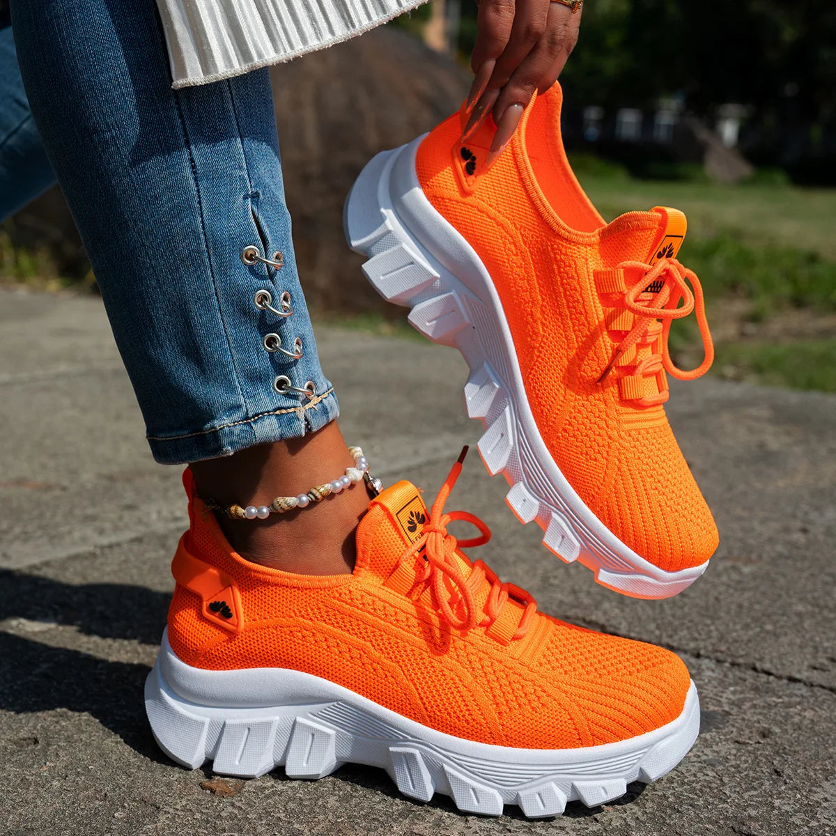 Damen Sneaker mit atmungsaktivem Strick-Obermaterial Jully