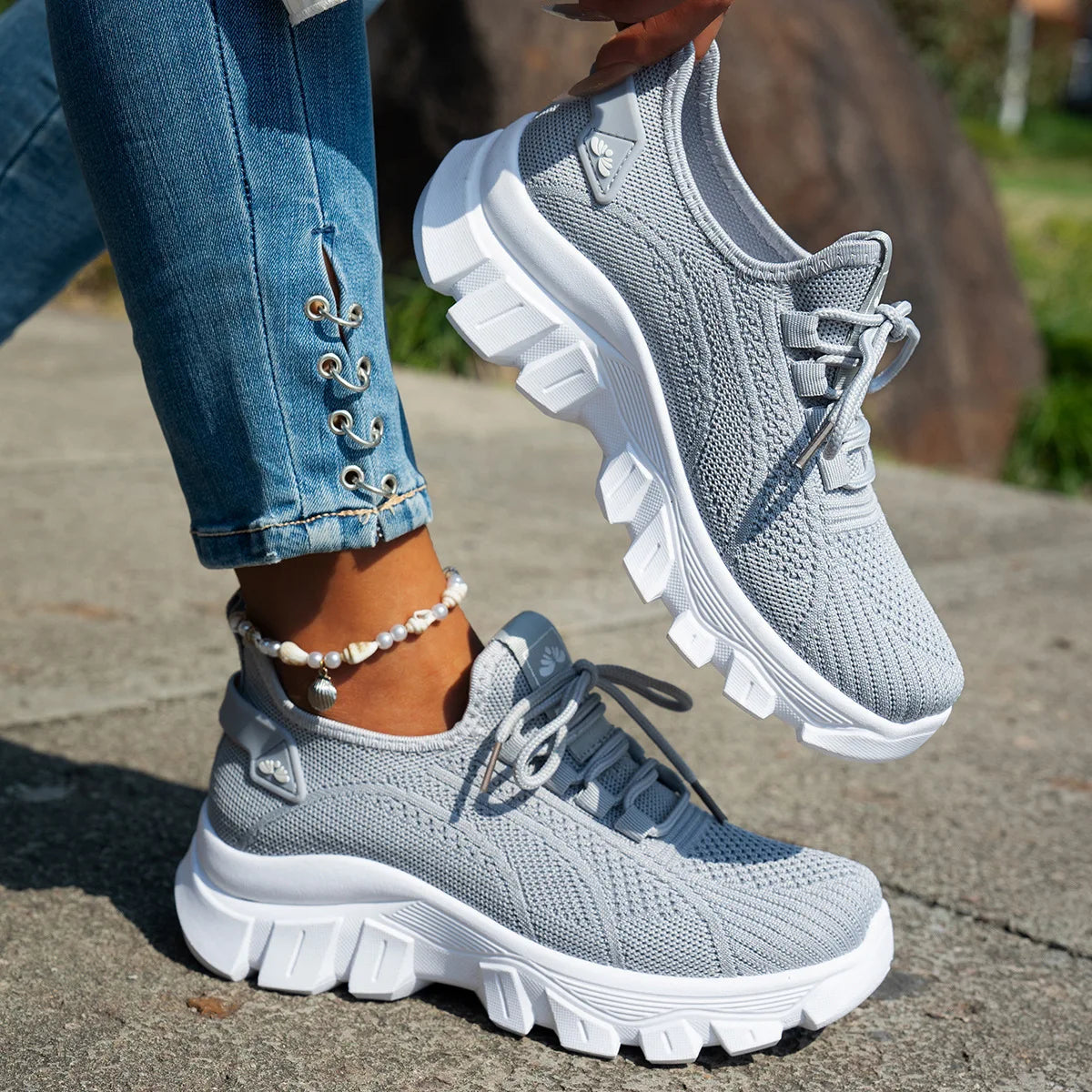 Damen Sneaker mit atmungsaktivem Strick-Obermaterial Jully
