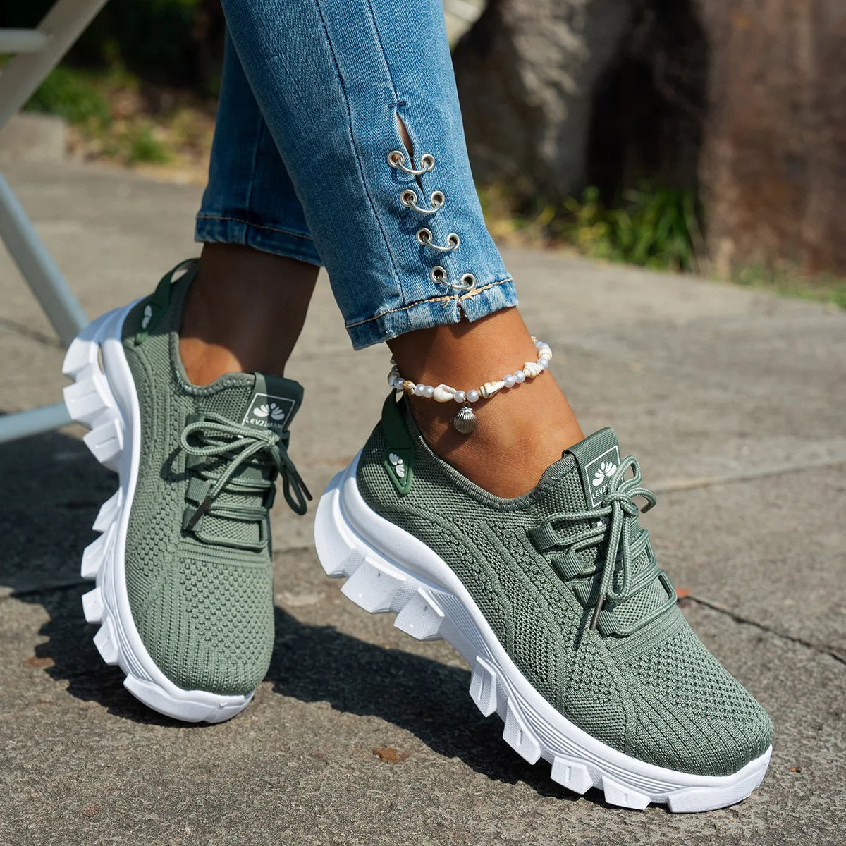 Damen Sneaker mit atmungsaktivem Strick-Obermaterial Jully