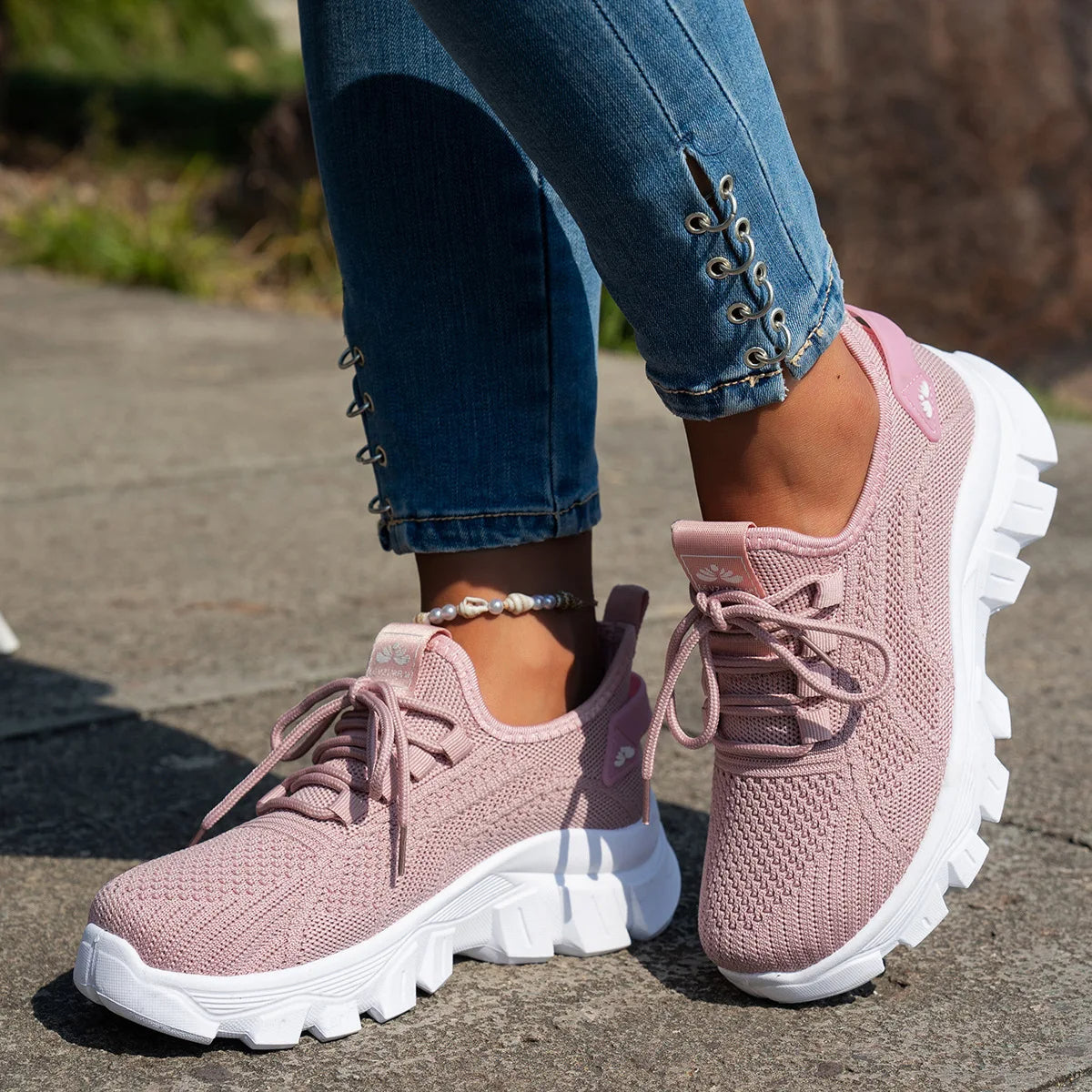 Damen Sneaker mit atmungsaktivem Strick-Obermaterial Jully