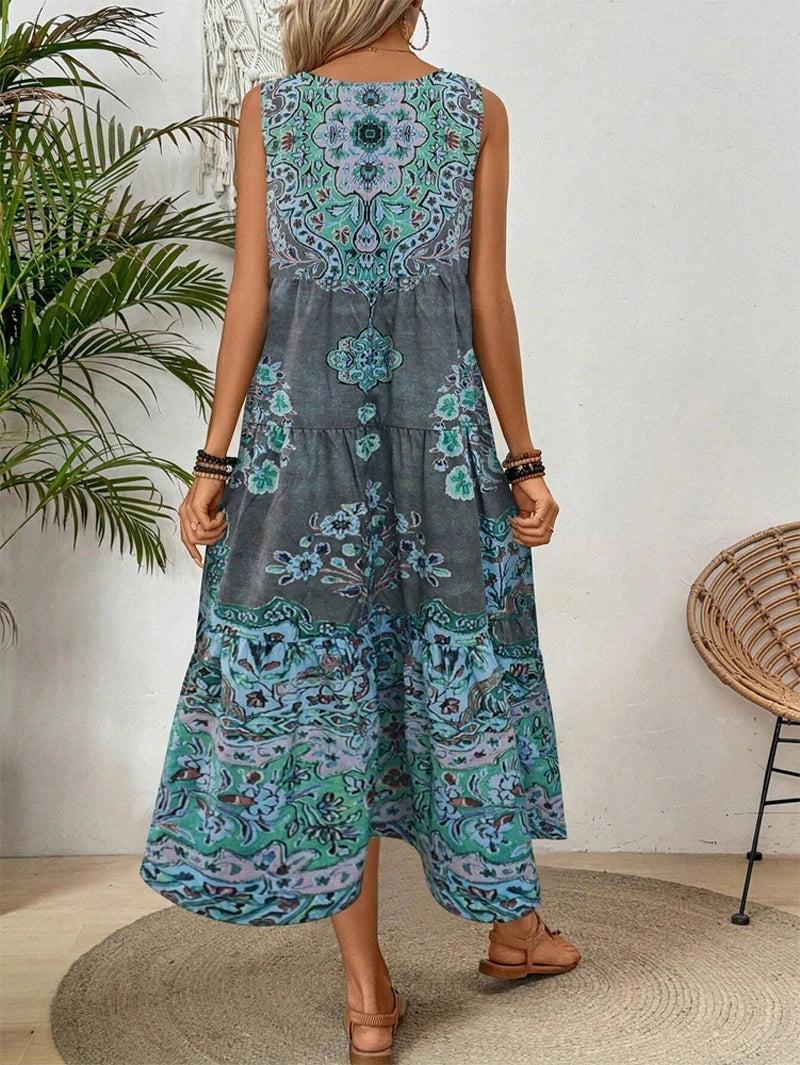 Damen Sommerkleid aus Baumwolle mit Rundhalsausschnitt Jully