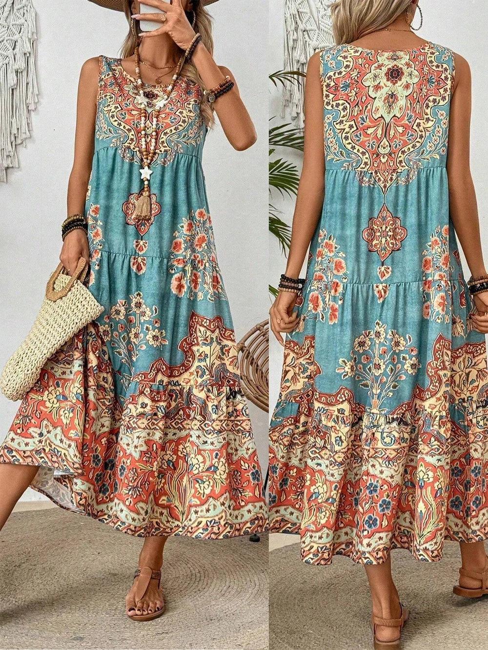 Damen Sommerkleid aus Baumwolle mit Rundhalsausschnitt Jully