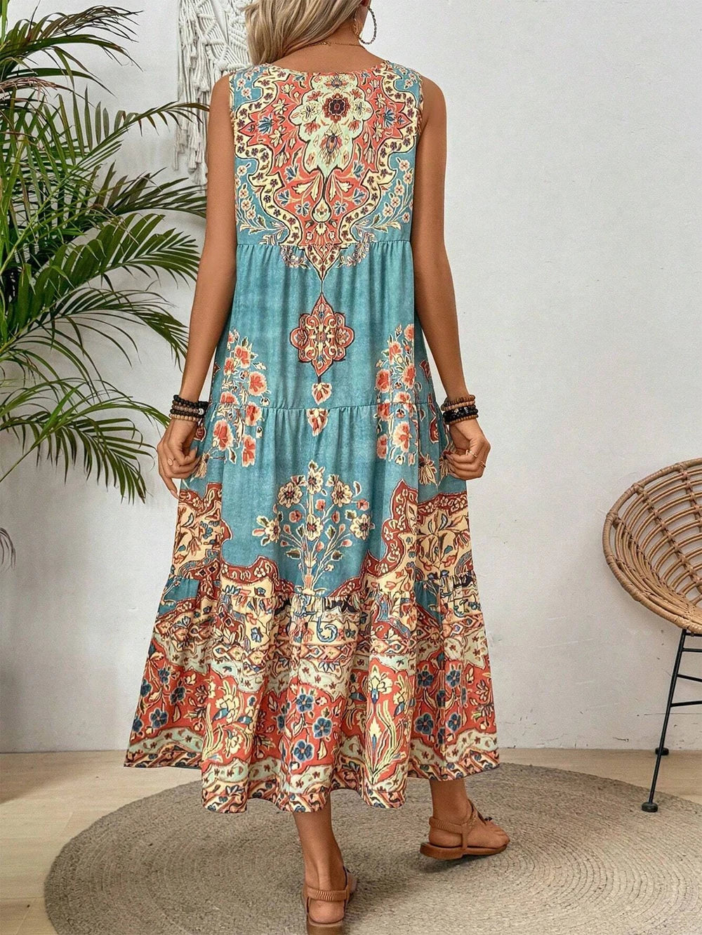 Damen Sommerkleid aus Baumwolle mit Rundhalsausschnitt Jully