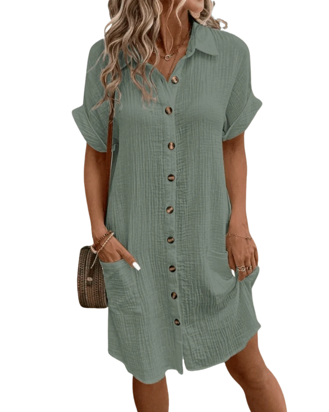 Damen Sommerkleid aus Baumwolle mit lockerem Schnitt Jully