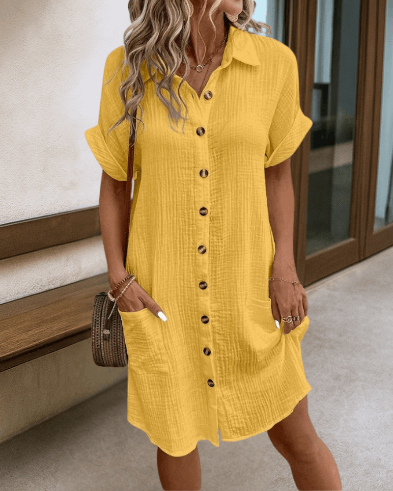 Damen Sommerkleid aus Baumwolle mit lockerem Schnitt Jully