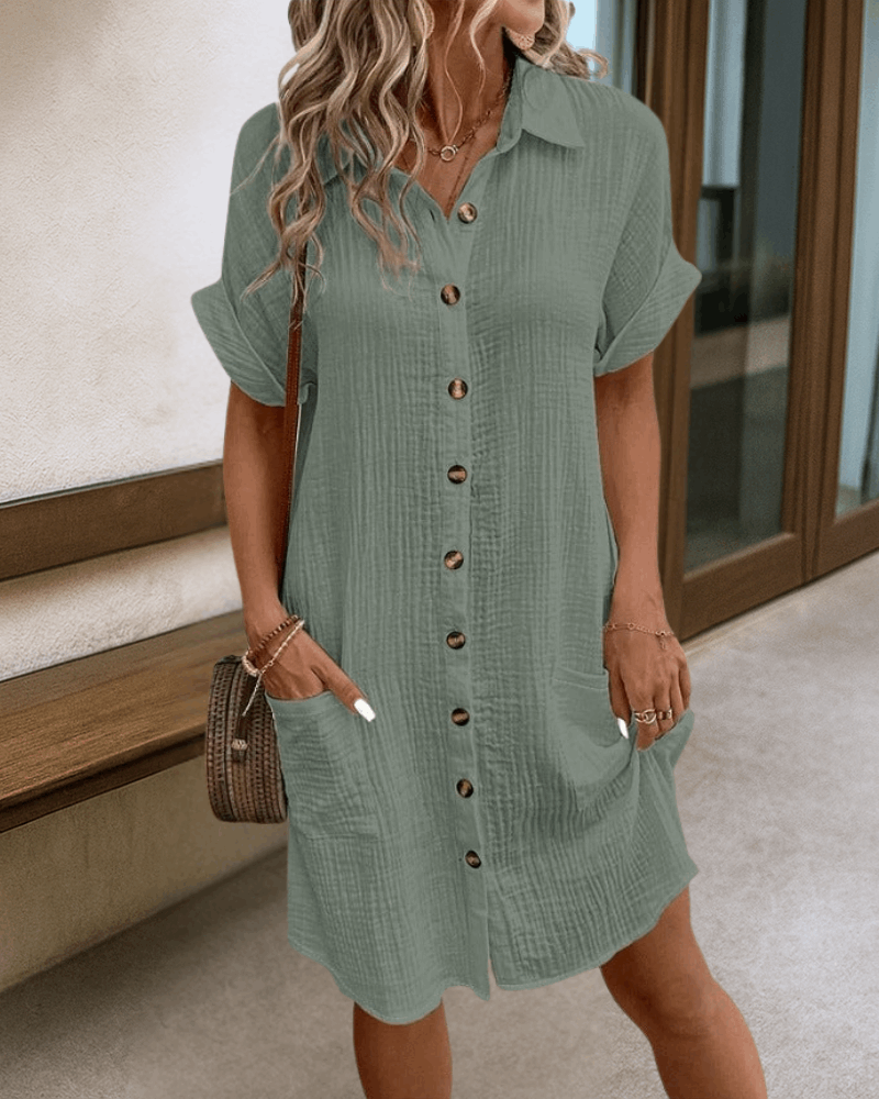 Damen Sommerkleid aus Baumwolle mit lockerem Schnitt Jully