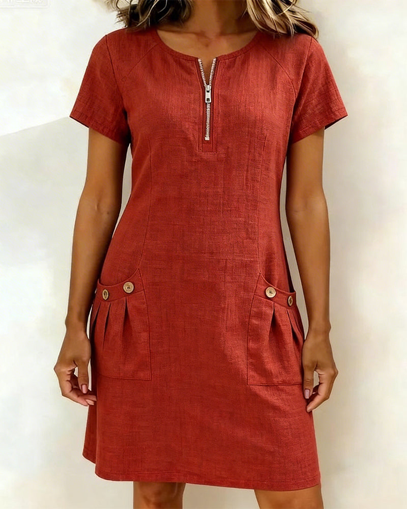 Damen Sommerkleid aus Leinenmix mit fließendem Schnitt Jully
