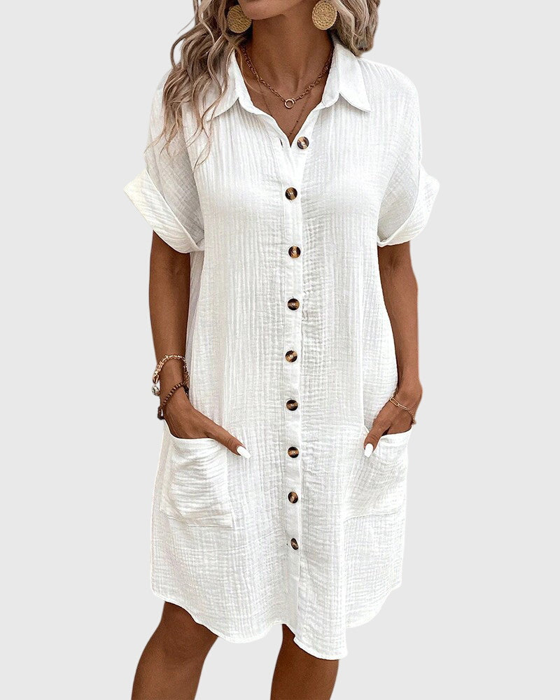 Damen Sommerkleid aus leichtem Material mit fließendem Schnitt Jully