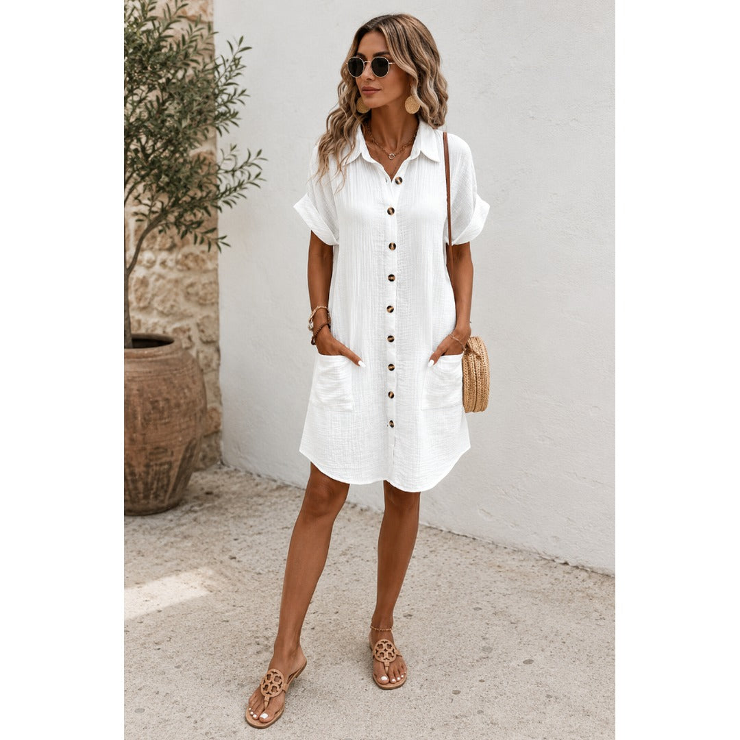 Damen Sommerkleid aus leichtem Material mit fließendem Schnitt Jully