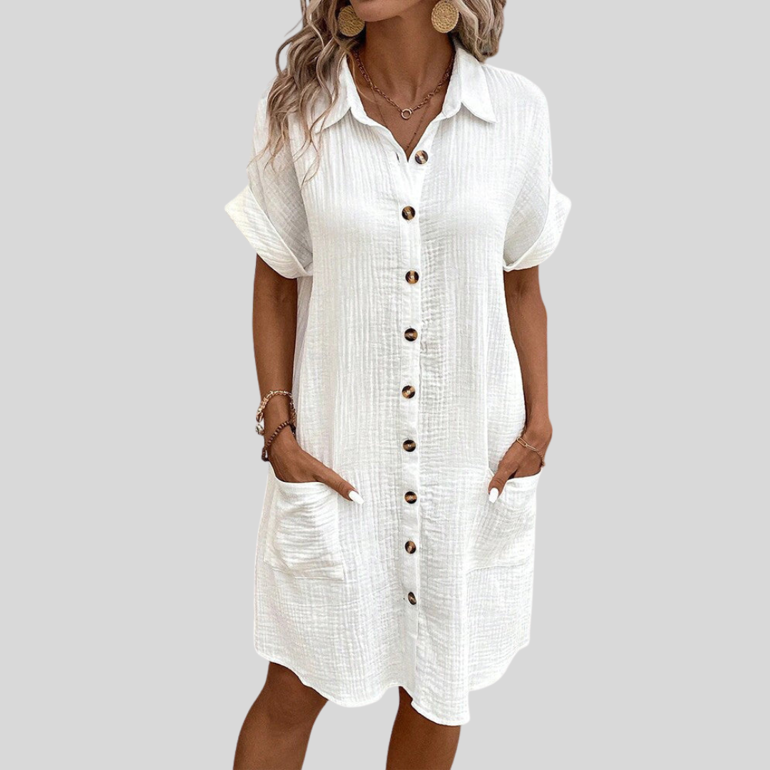 Damen Sommerkleid aus leichtem Material mit fließendem Schnitt Jully