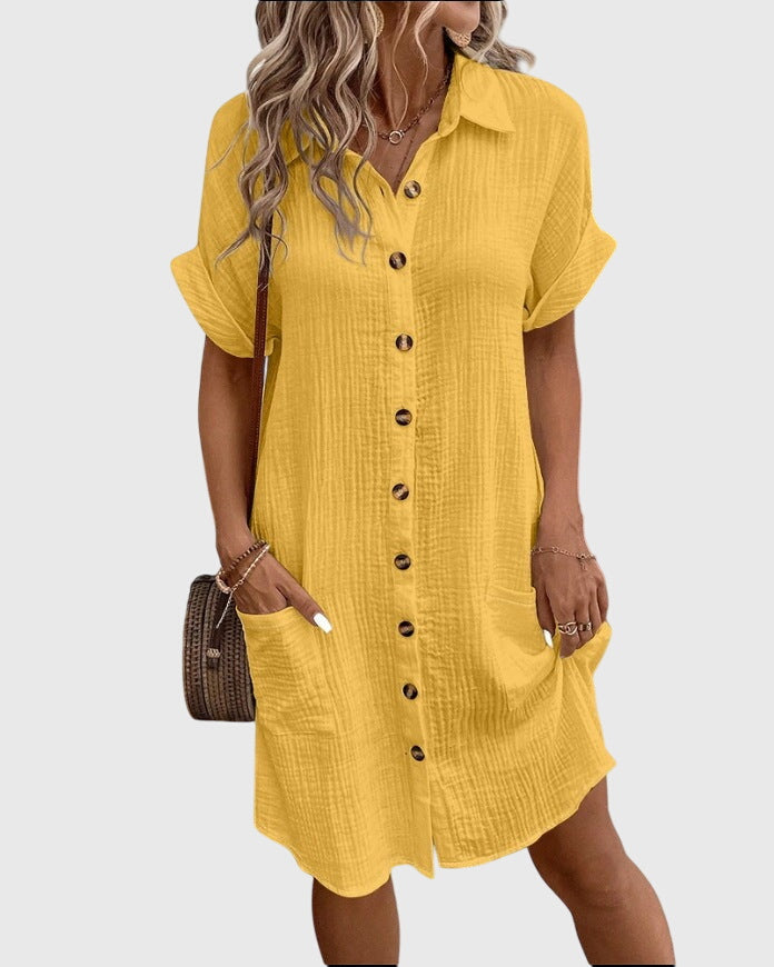 Damen Sommerkleid aus leichtem Material mit fließendem Schnitt Jully