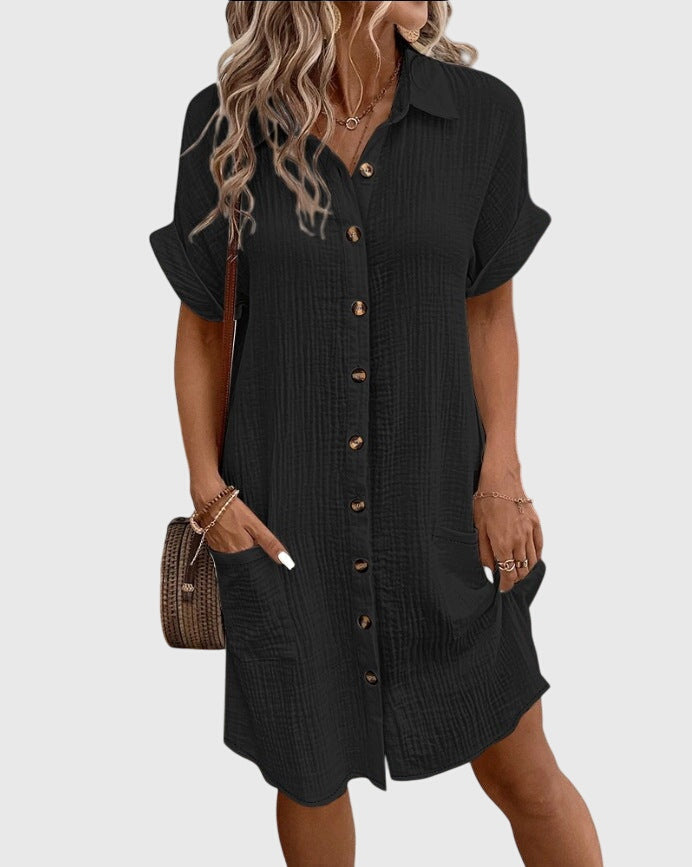 Damen Sommerkleid aus leichtem Material mit fließendem Schnitt Jully