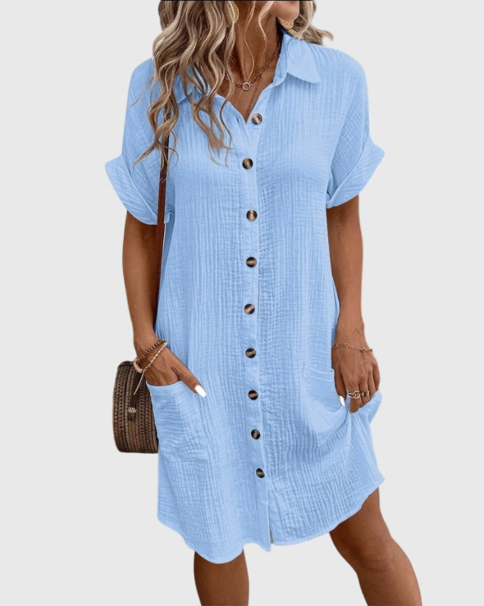 Damen Sommerkleid aus leichtem Material mit fließendem Schnitt Jully