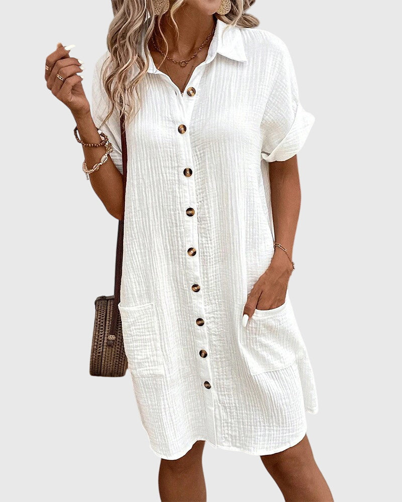 Damen Sommerkleid aus leichtem Material mit fließendem Schnitt Jully