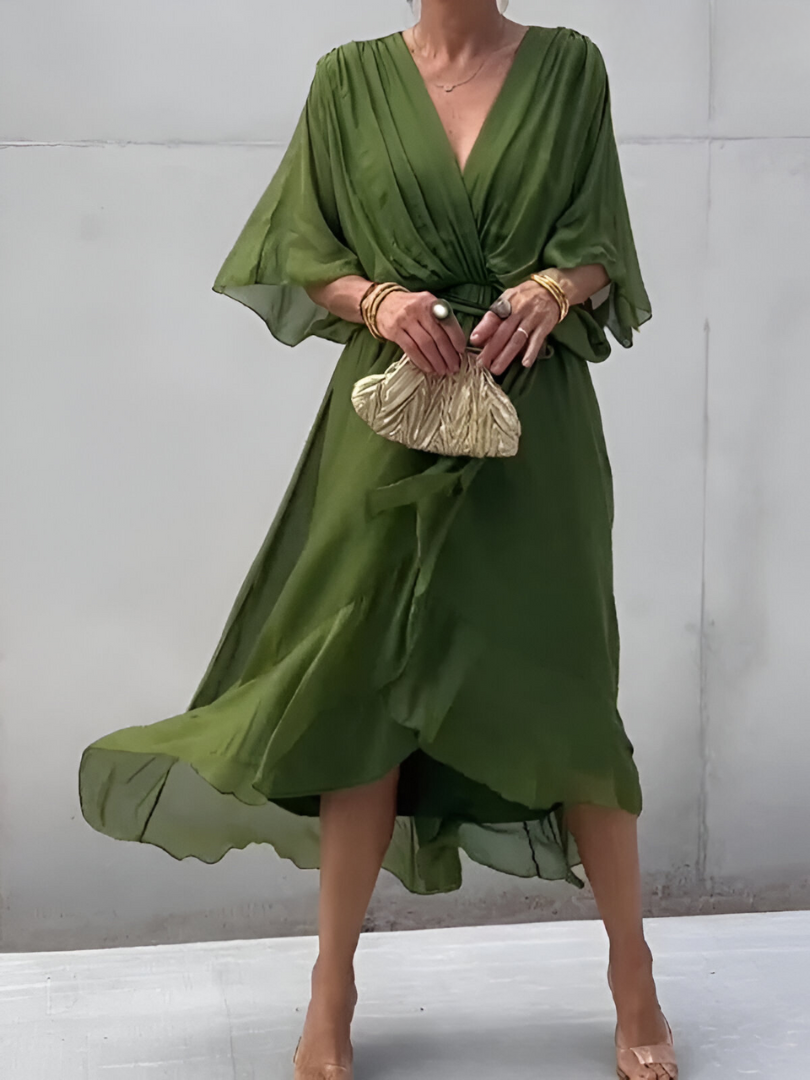 Damen Sommerkleid aus leichtem Stoff mit fließendem Design Jully