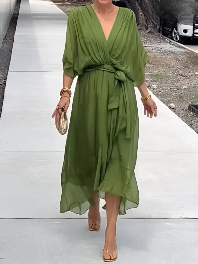 Damen Sommerkleid aus leichtem Stoff mit fließendem Design Jully