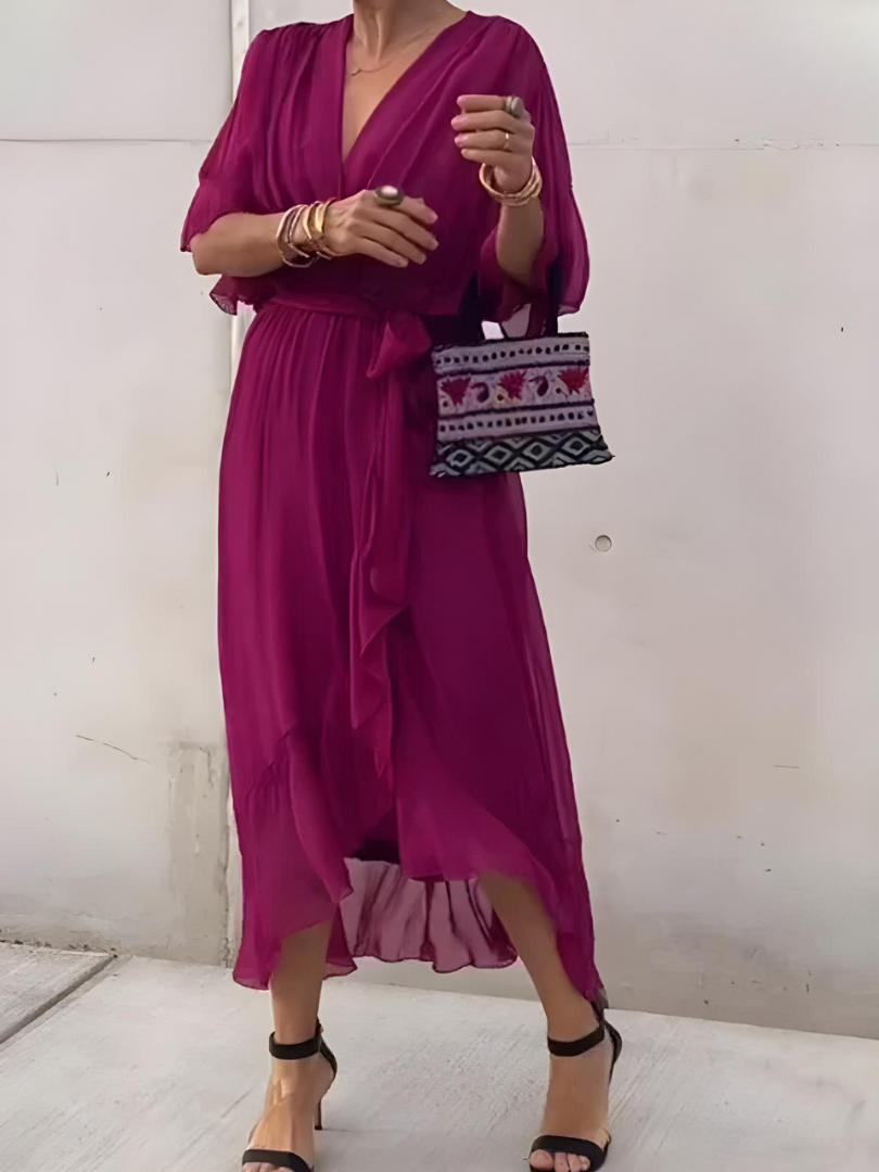 Damen Sommerkleid aus leichtem Stoff mit fließendem Design Jully