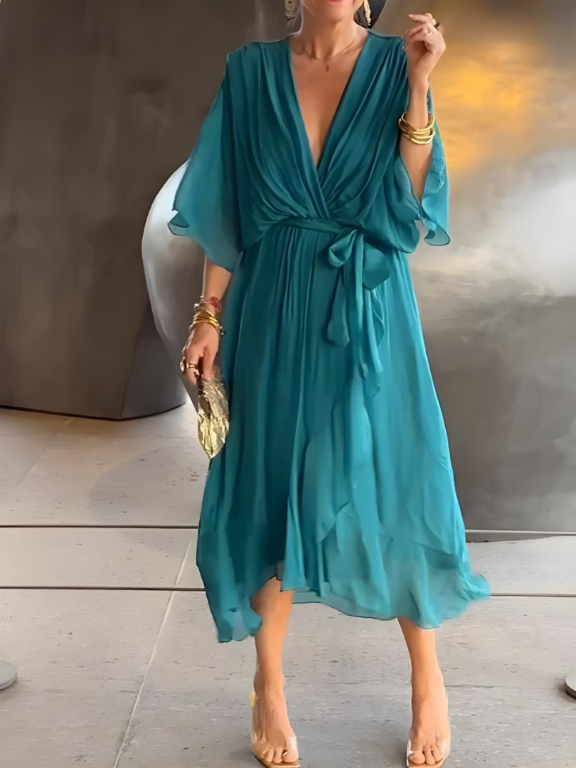 Damen Sommerkleid aus leichtem Stoff mit fließendem Design Jully