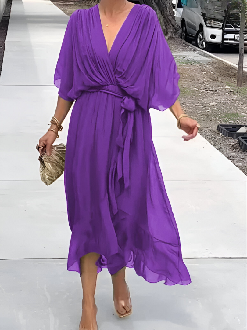 Damen Sommerkleid aus leichtem Stoff mit fließendem Design Jully