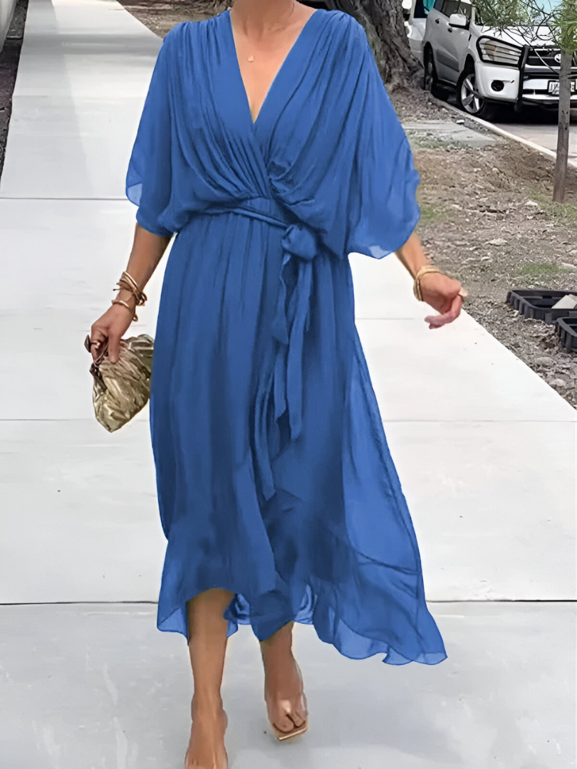 Damen Sommerkleid aus leichtem Stoff mit fließendem Design Jully