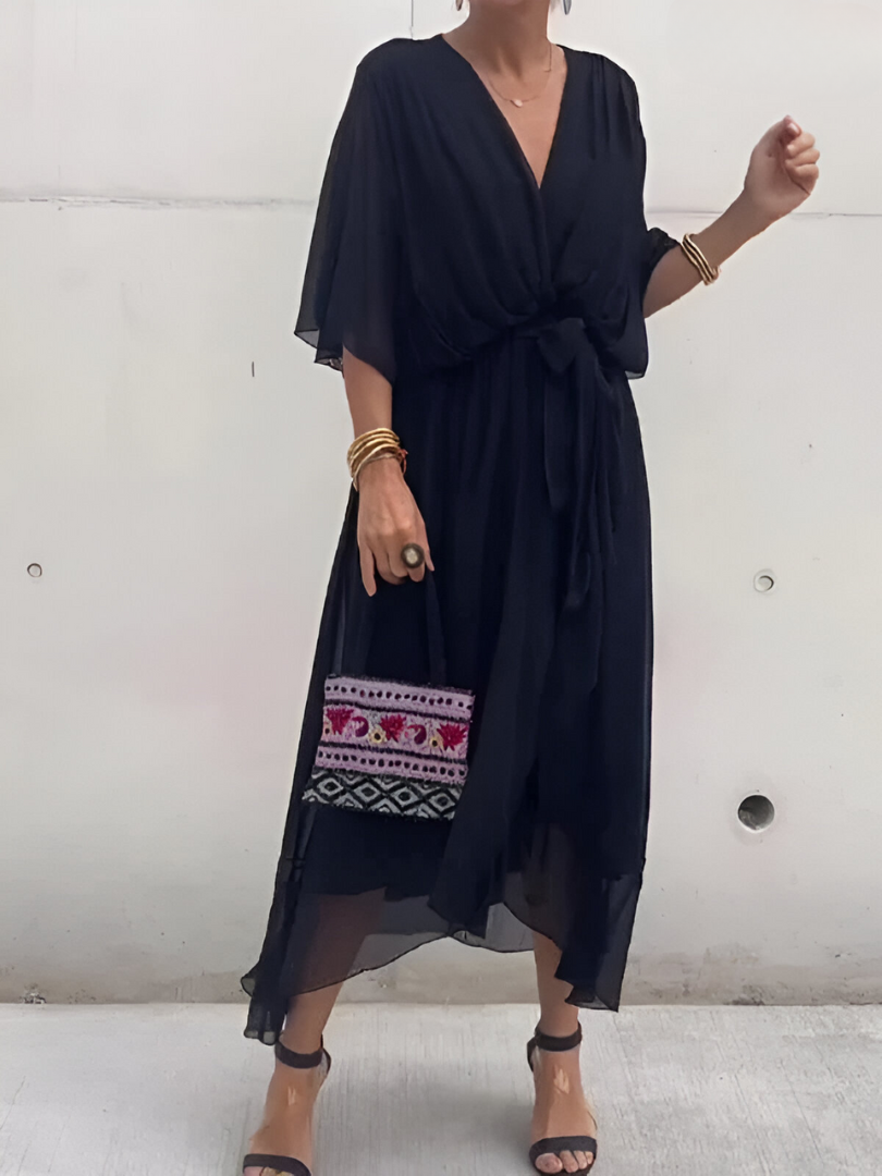 Damen Sommerkleid aus leichtem Stoff mit fließendem Design Jully