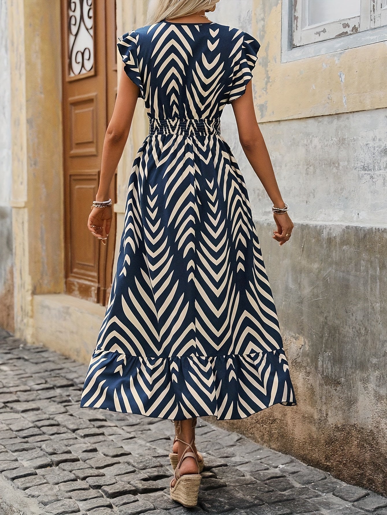 Damen Sommerkleid mit Alloverdruck und Rocktaille Jully