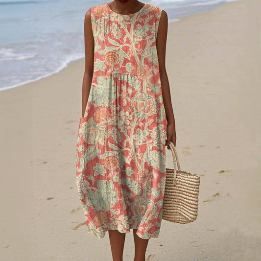 Damen Sommerkleid mit Blumendruck aus Baumwolle Jully