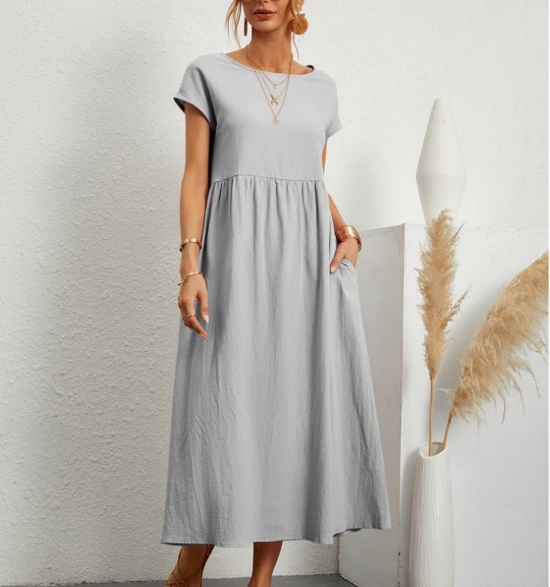 Damen Sommerkleid mit Maxilänge aus Baumwolle Jully