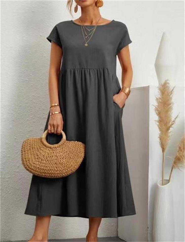 Damen Sommerkleid mit Maxilänge aus Baumwolle Jully