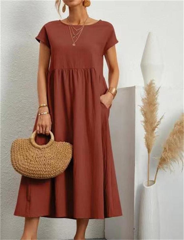 Damen Sommerkleid mit Maxilänge aus Baumwolle Jully