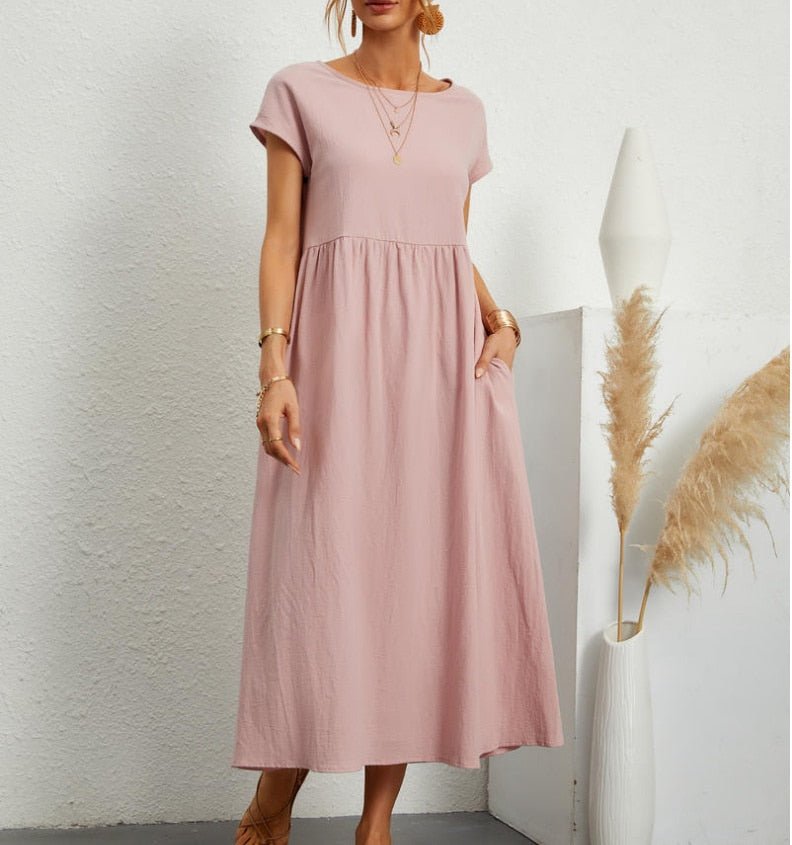 Damen Sommerkleid mit Maxilänge aus Baumwolle Jully