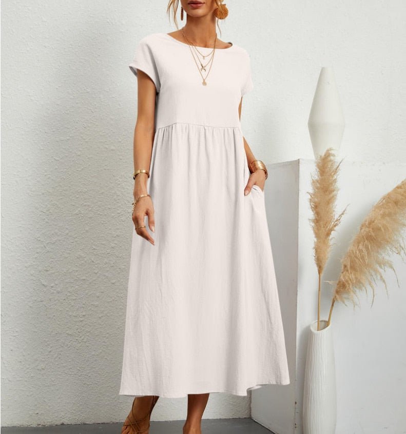 Damen Sommerkleid mit Maxilänge aus Baumwolle Jully