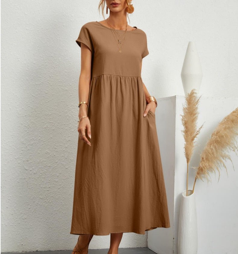 Damen Sommerkleid mit Maxilänge aus Baumwolle Jully
