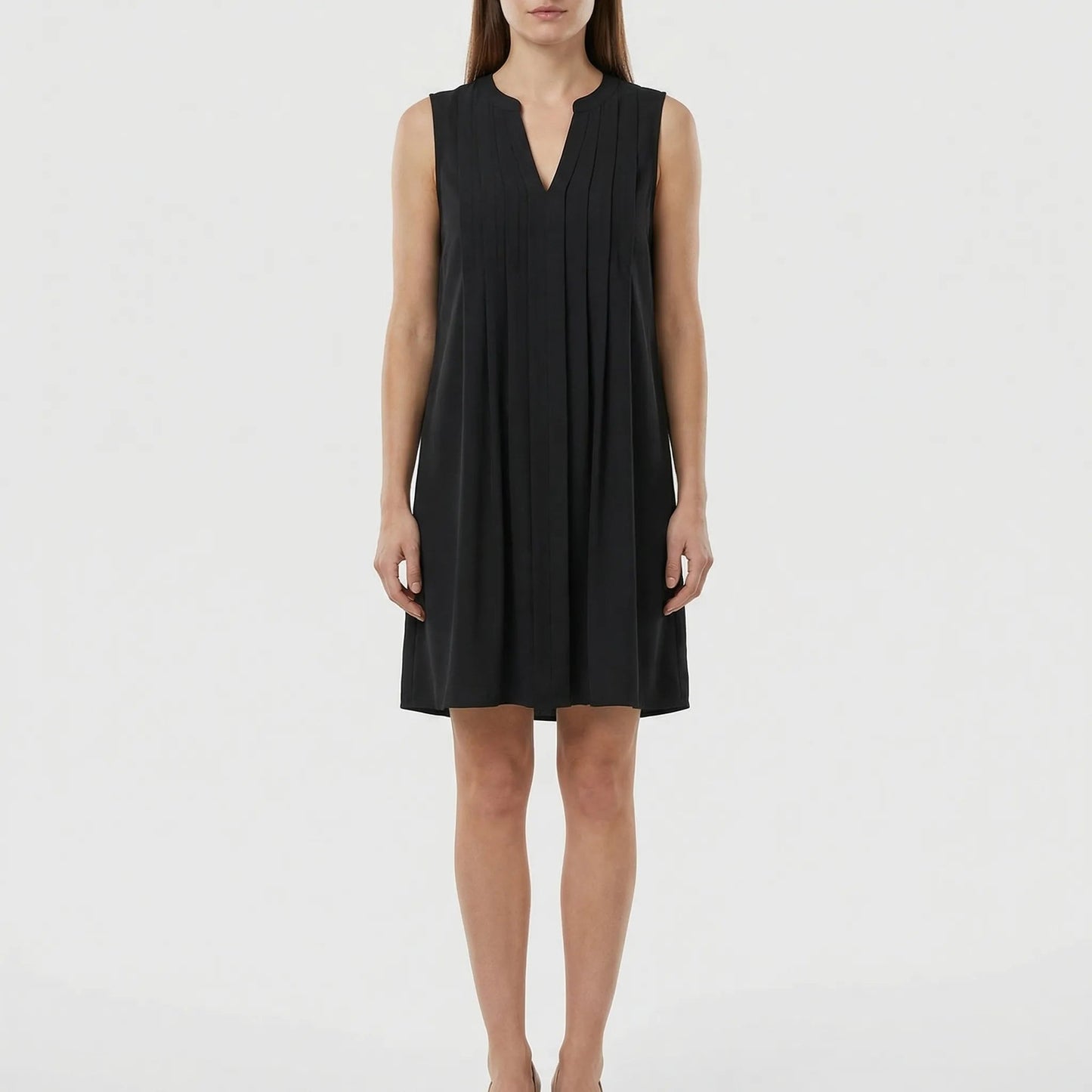 Damen Sommerkleid mit V-Ausschnitt aus leichtem Stoff Jully