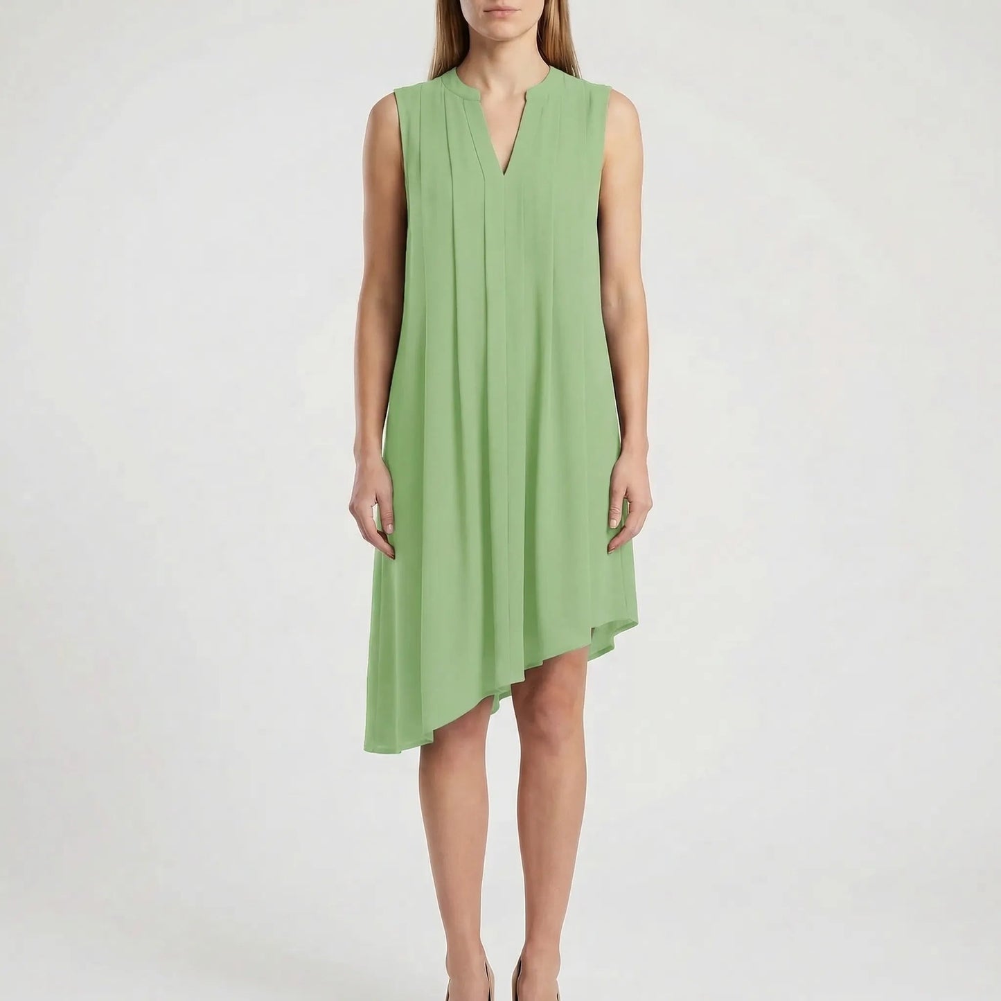 Damen Sommerkleid mit V-Ausschnitt aus leichtem Stoff Jully