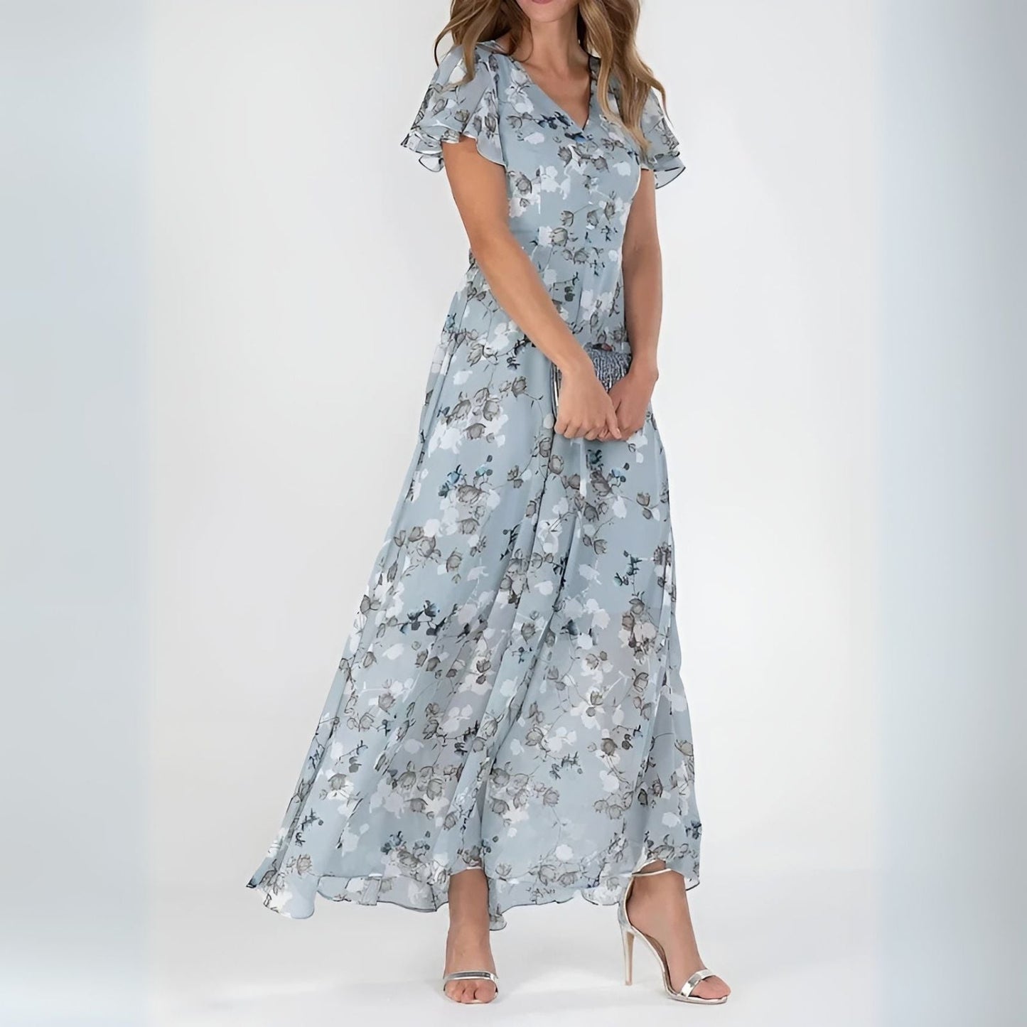 Damen Sommerkleid mit eleganter Silhouette aus leichtem Stoff Jully