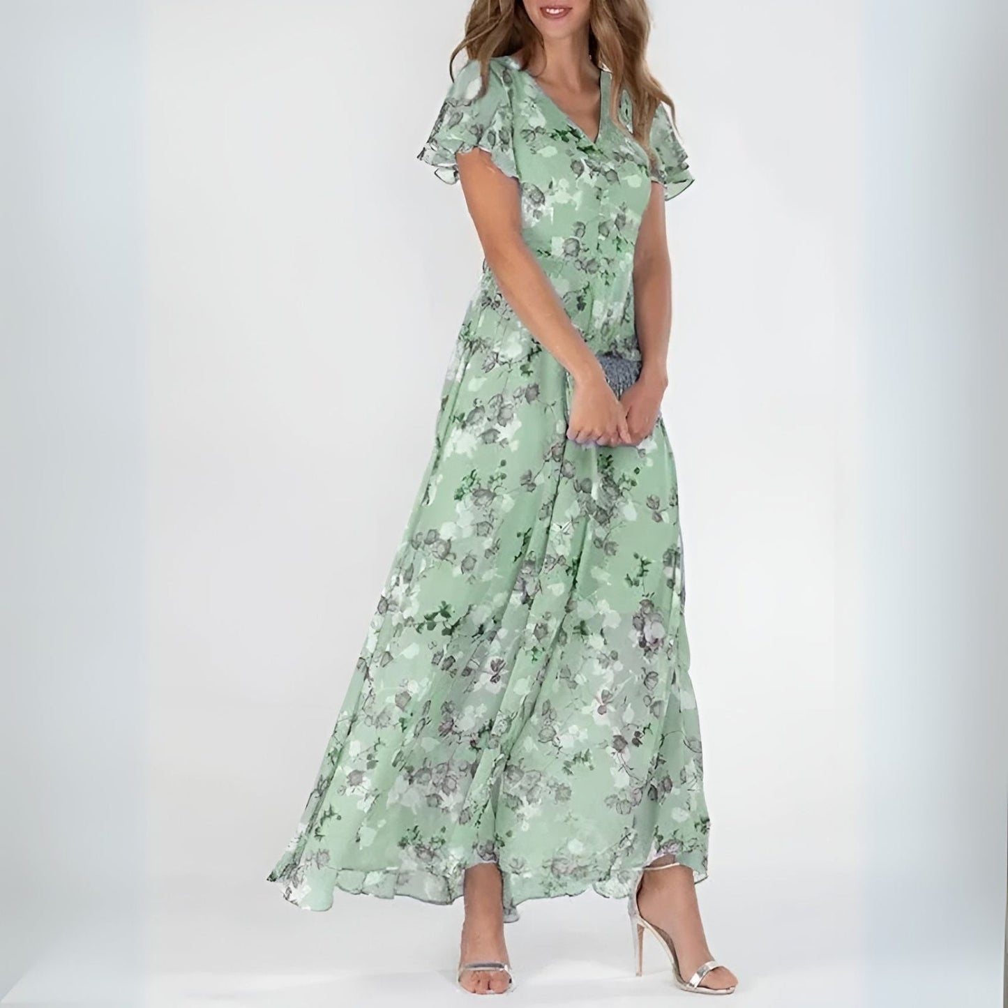 Damen Sommerkleid mit eleganter Silhouette aus leichtem Stoff Jully