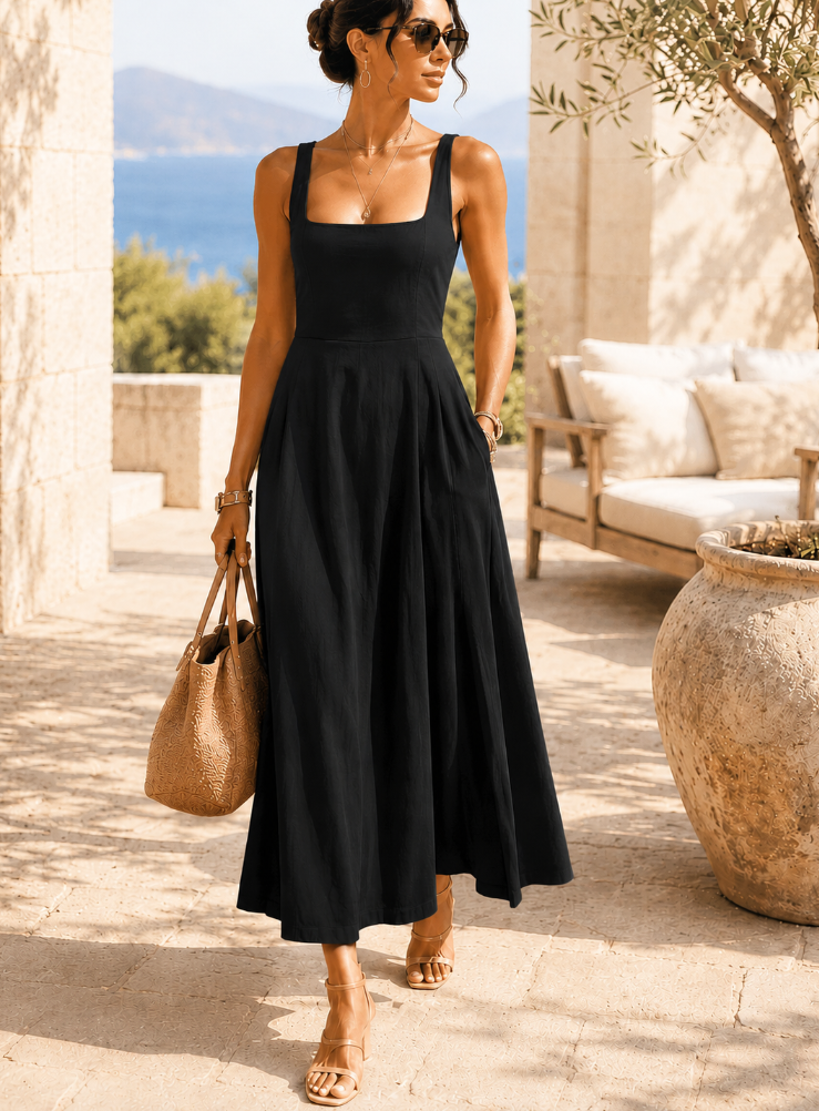Damen Sommerkleid mit fließendem Schnitt Jully
