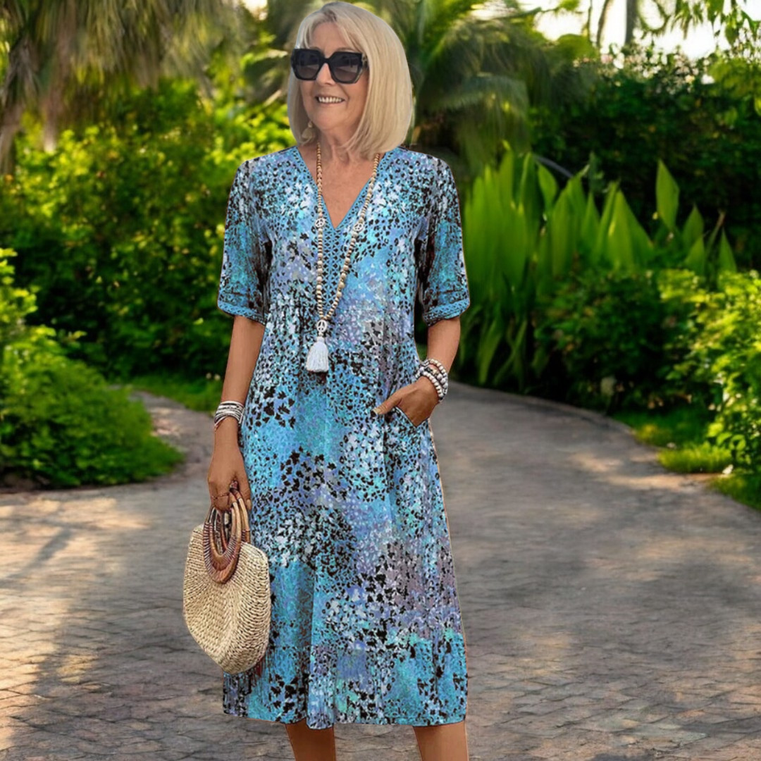 Damen Sommerkleid mit fließendem Schnitt in mehreren Farben Jully